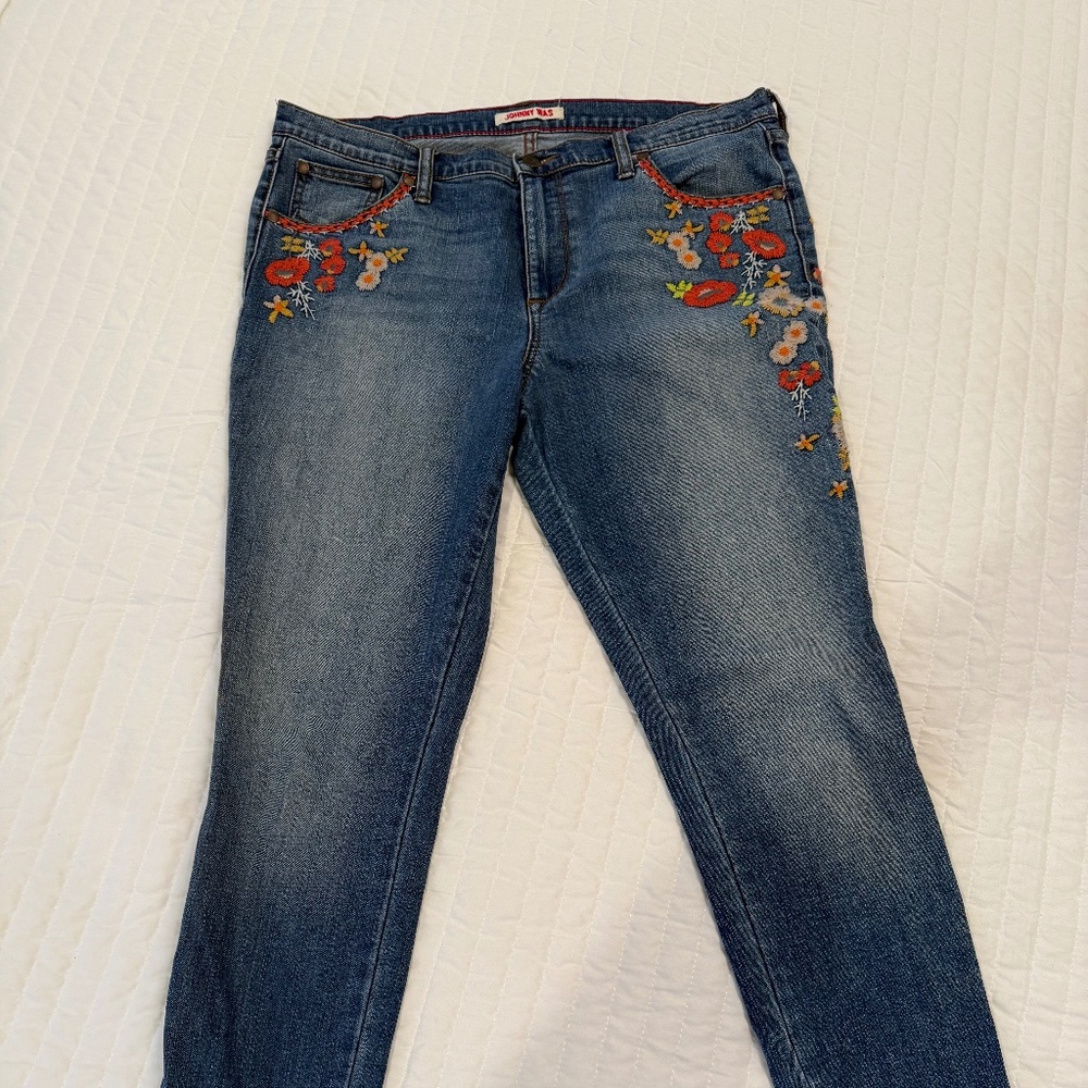 Johnny Was Embroidered Jeans